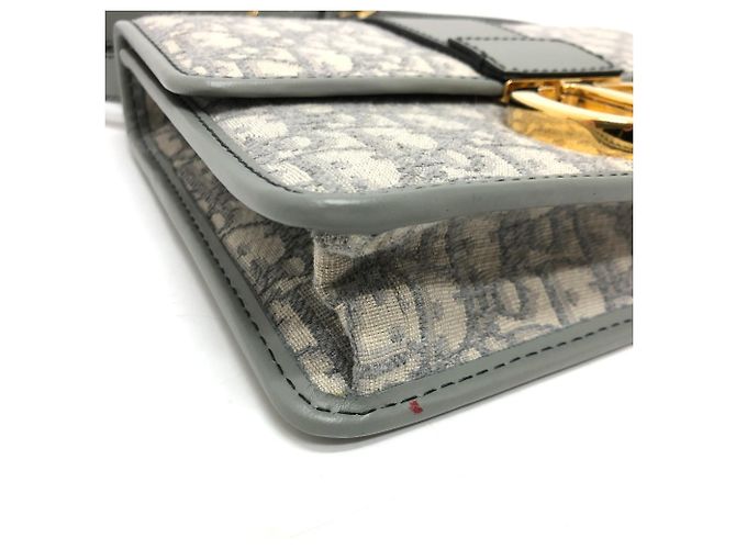 Borsa a spalla in pelle grigia Christian Dior Marrone - vista 5