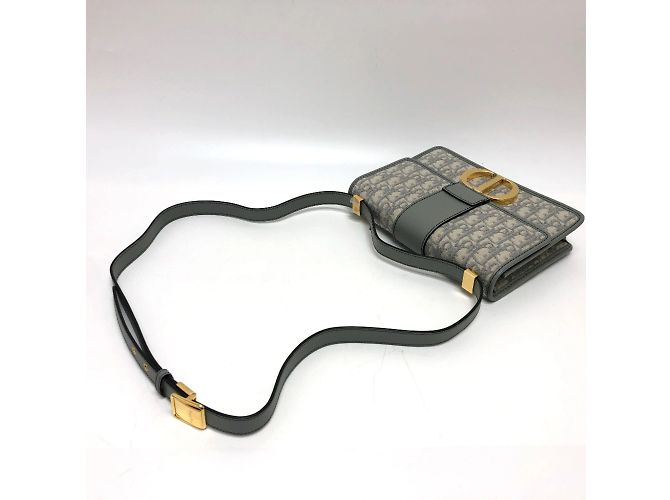 Borsa a spalla in pelle grigia Christian Dior Marrone - vista 6