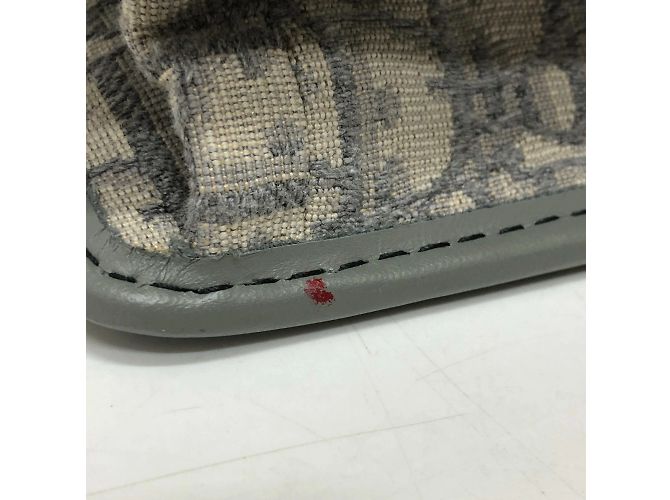 Borsa a spalla in pelle grigia Christian Dior Marrone - vista 7