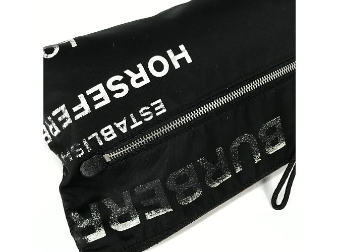 Borsa a mano in tessuto nero Burberry - vista 6