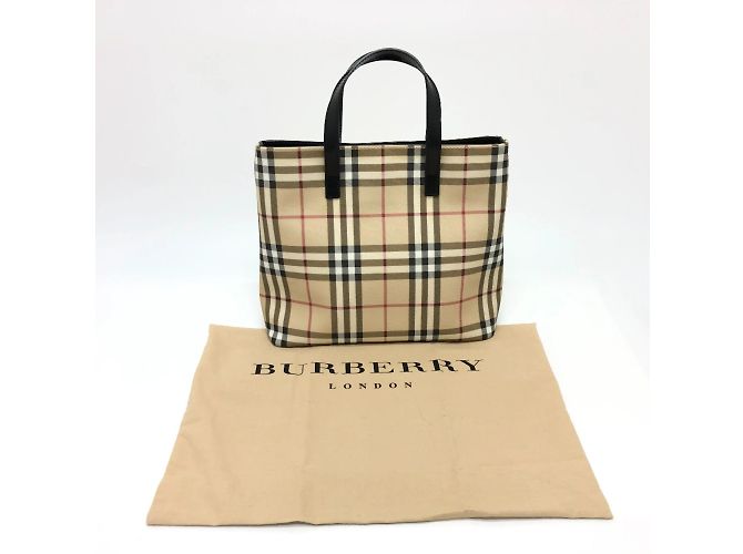 Borsa a mano a quadri Burberry Beige - vista 14