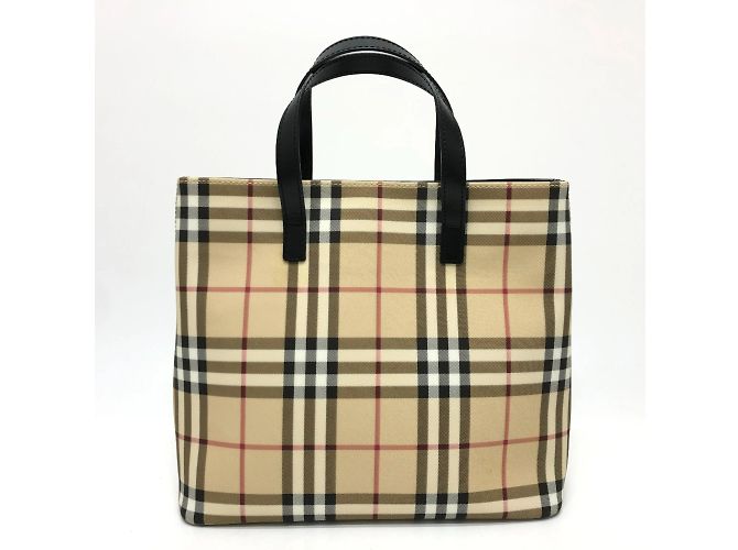 Borsa a mano a quadri Burberry Beige - vista 2