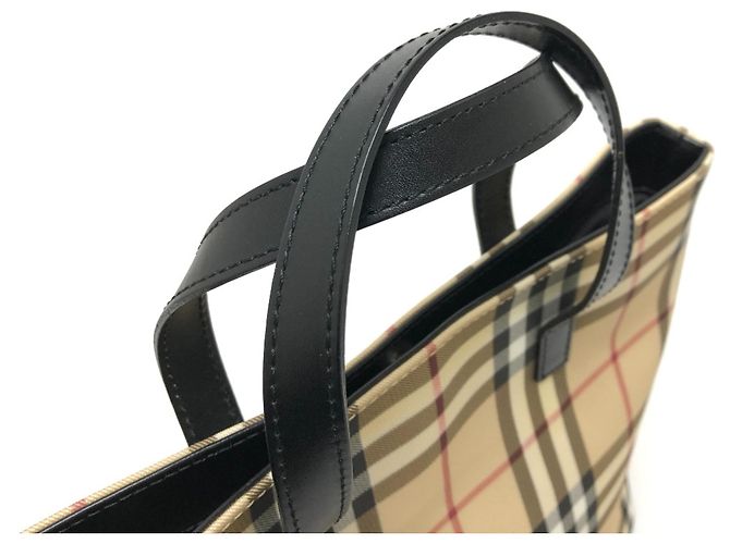 Borsa a mano a quadri Burberry Beige - vista 8