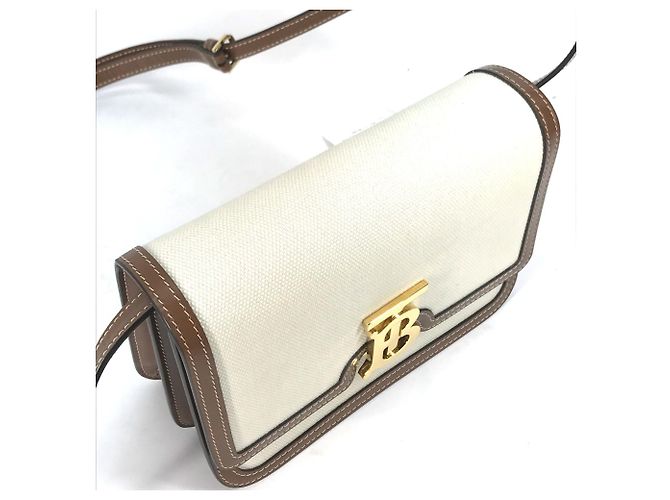 Borsa a spalla beige Burberry - vista 10