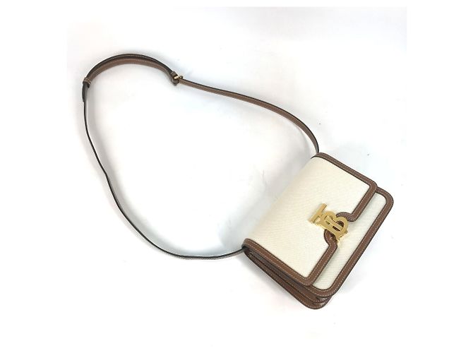 Borsa a spalla beige Burberry - vista 6