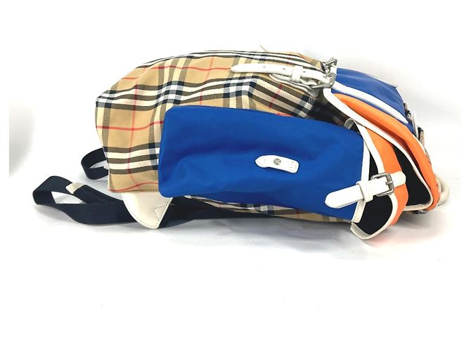 Zaino in pelle beige Burberry - vista 4