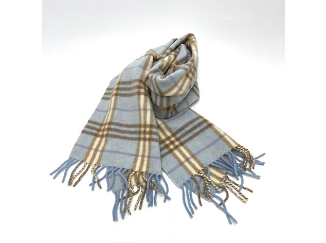 Stola a quadri blu Burberry - vista 6