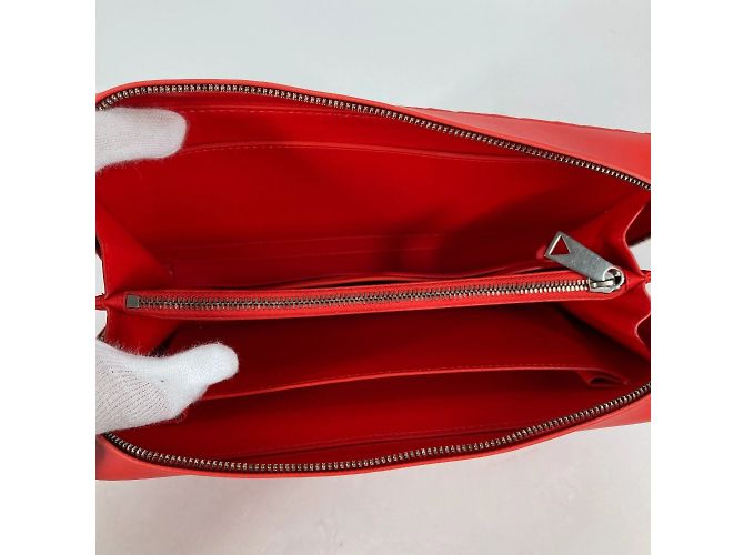Clutch in pelle rossa Bottega Veneta - vista 10