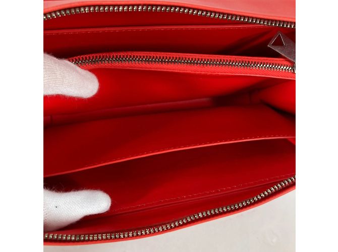 Clutch in pelle rossa Bottega Veneta - vista 11