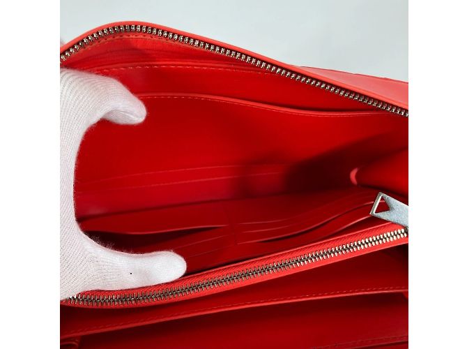 Clutch in pelle rossa Bottega Veneta - vista 12