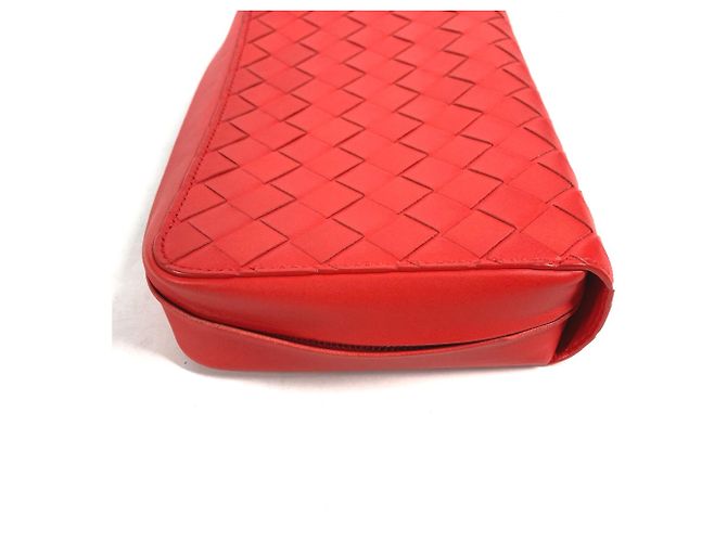 Clutch in pelle rossa Bottega Veneta - vista 3