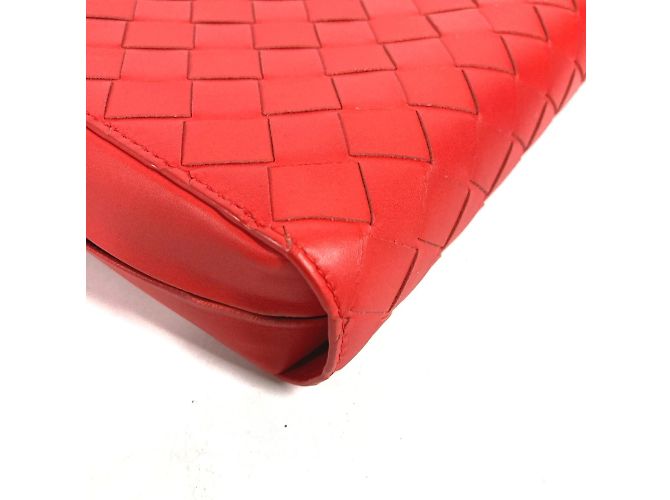Clutch in pelle rossa Bottega Veneta - vista 4