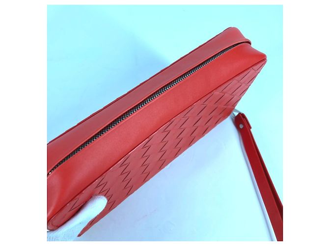 Clutch in pelle rossa Bottega Veneta - vista 8