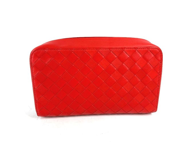 Clutch in pelle rossa Bottega Veneta - vista 9