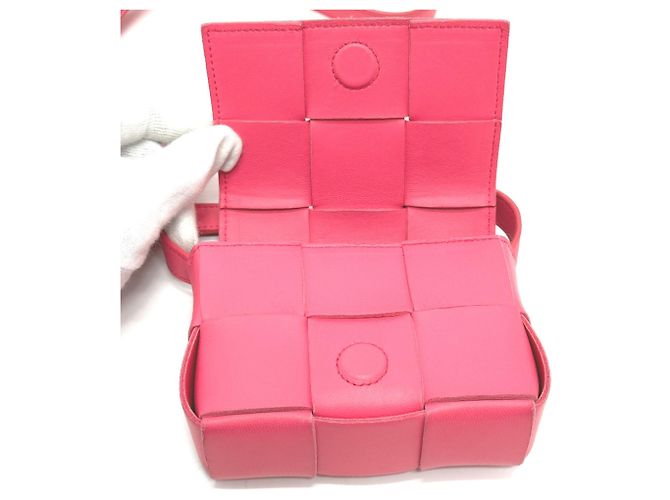 Borsa a spalla in pelle rosa Bottega Veneta - vista 10