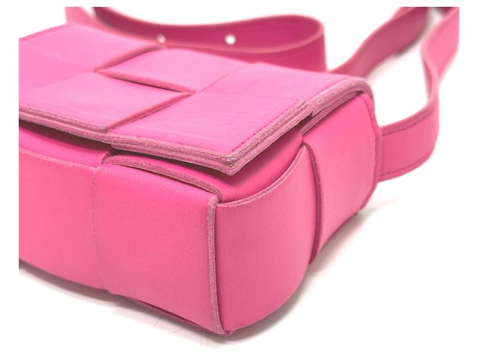 Borsa a spalla in pelle rosa Bottega Veneta - vista 5