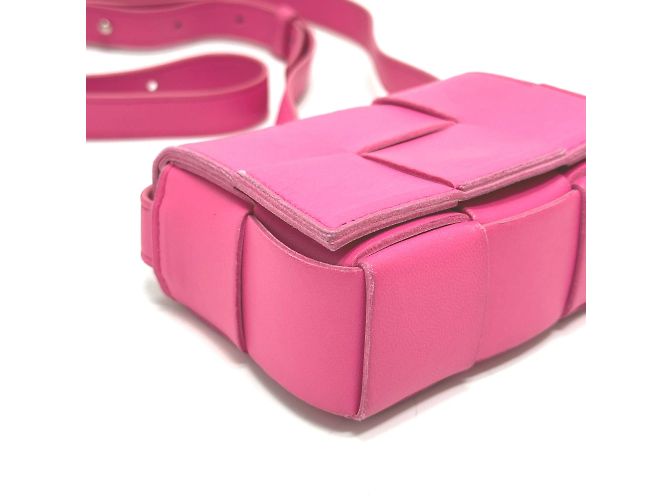 Borsa a spalla in pelle rosa Bottega Veneta - vista 6