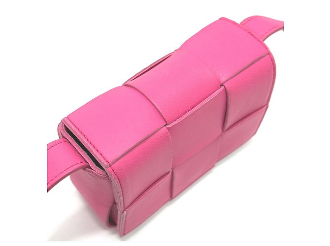 Borsa a spalla in pelle rosa Bottega Veneta - vista 7