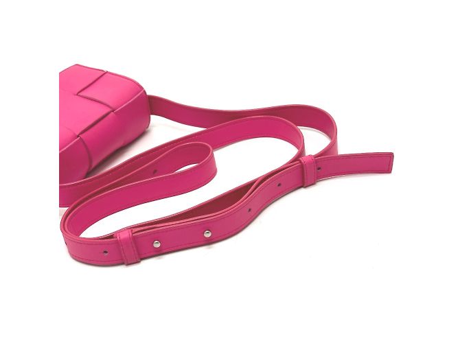 Borsa a spalla in pelle rosa Bottega Veneta - vista 8