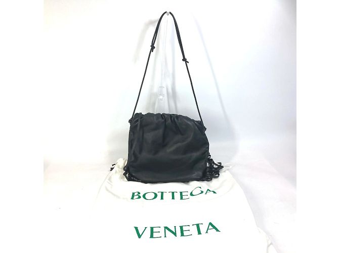 Borsa a spalla in pelle nera Bottega Veneta Nero - vista 3