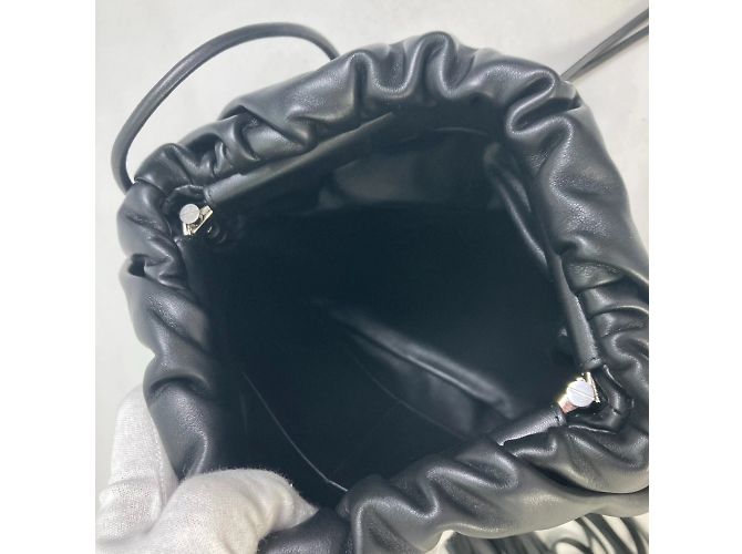 Borsa a spalla in pelle nera Bottega Veneta Nero - vista 7