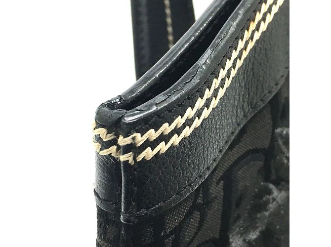 Christian Dior Tote Bag mit schwarzer Blumenstickerei - Ansicht 5