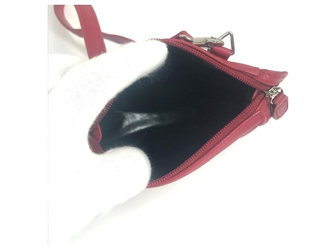 Borsa a spalla in pelle rossa Christian Dior Rosso - vista 11