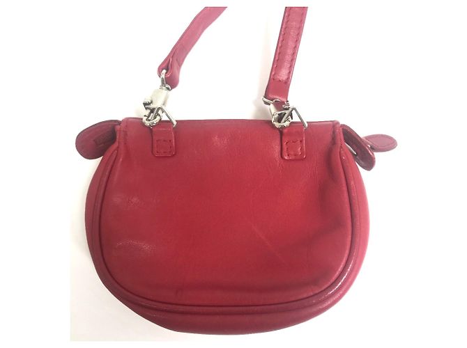 Borsa a spalla in pelle rossa Christian Dior Rosso - vista 3