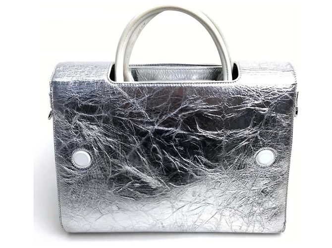 Borsa a mano metallica argento Christian Dior - vista 2