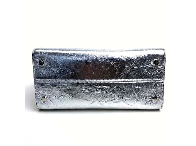 Borsa a mano metallica argento Christian Dior - vista 6