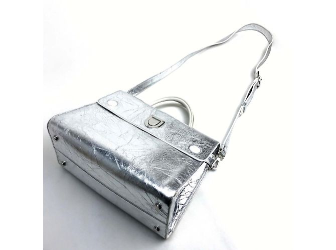 Borsa a mano metallica argento Christian Dior - vista 8