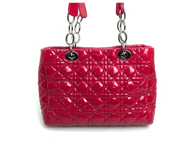 Christian Dior Cannage Soft Emaille-Handtasche Pink - Ansicht 2