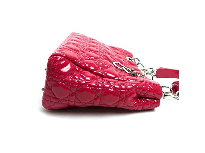 Christian Dior Cannage Soft Emaille-Handtasche Pink - Ansicht 4