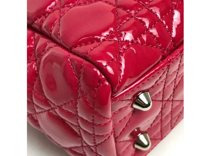 Christian Dior Cannage Soft Emaille-Handtasche Pink - Ansicht 5