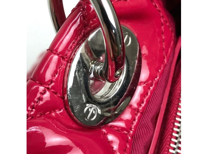 Christian Dior Cannage Soft Emaille-Handtasche Pink - Ansicht 9