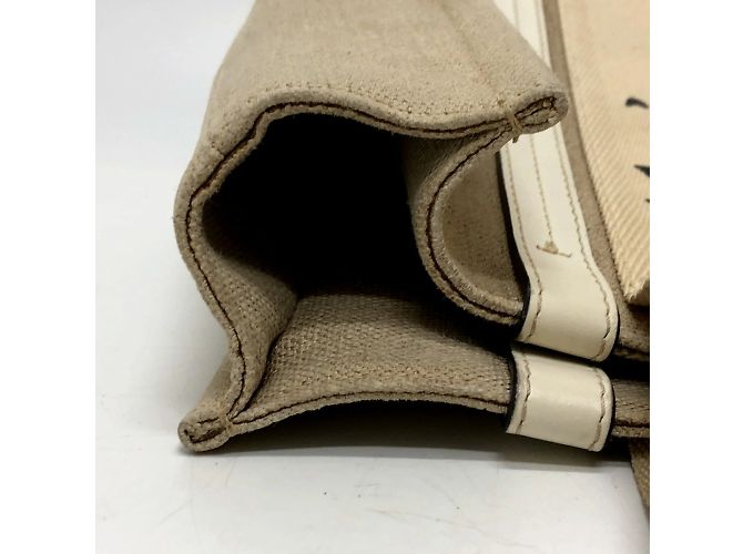 Borsa tote Chloé in tessuto beige - vista 12