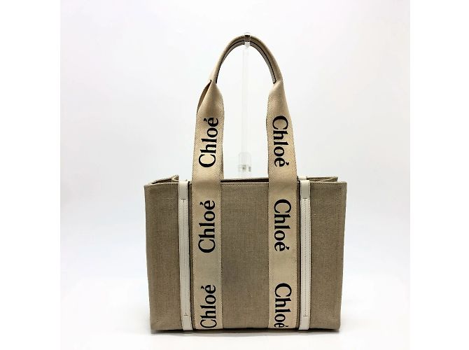 Borsa tote Chloé in tessuto beige - vista 2