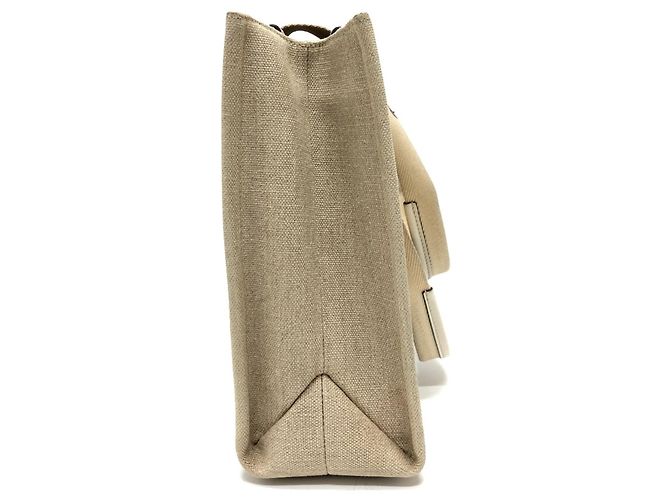 Borsa tote Chloé in tessuto beige - vista 4