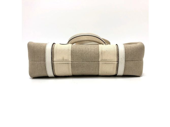 Borsa tote Chloé in tessuto beige - vista 5