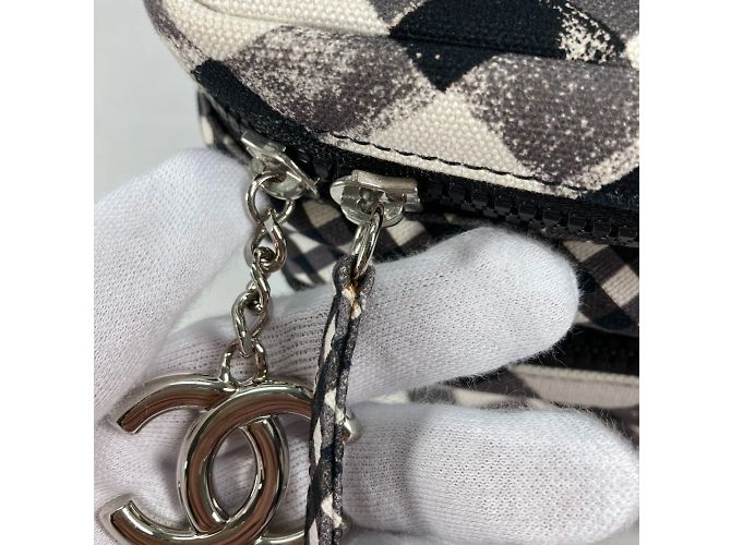 Borsa a spalla in tessuto bianco Chanel - vista 8