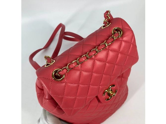 Chanel Pink Leather Backpack - view 10