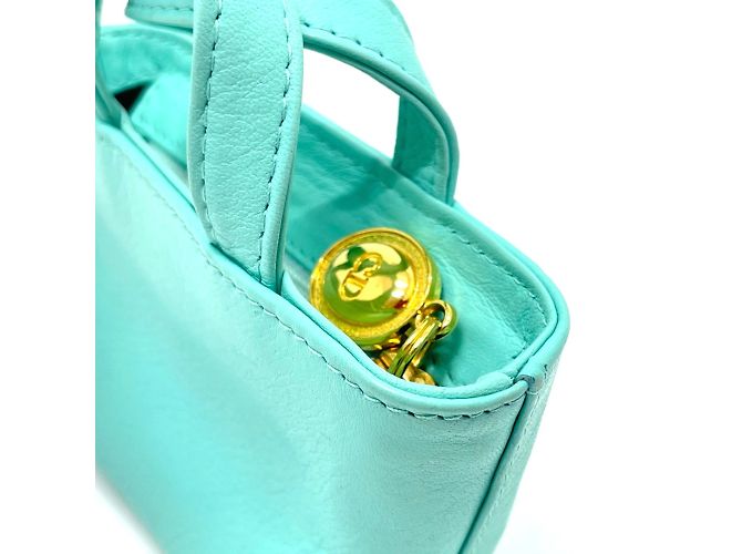 Mini borsa charm Christian Dior Blu - vista 11