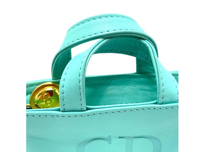 Mini borsa charm Christian Dior Blu - vista 8