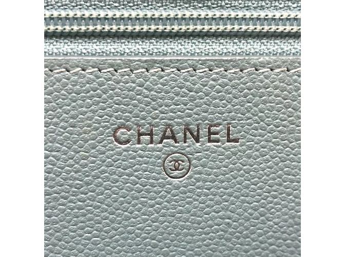 Borsa a spalla in pelle blu Chanel - vista 11