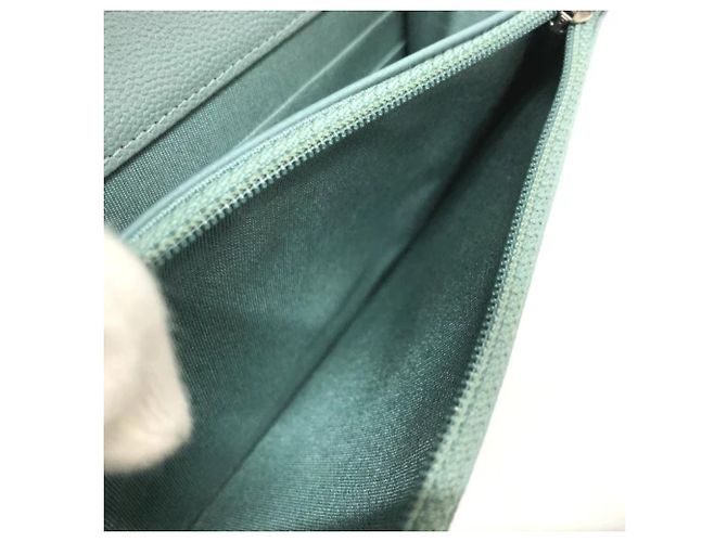 Borsa a spalla in pelle blu Chanel - vista 13