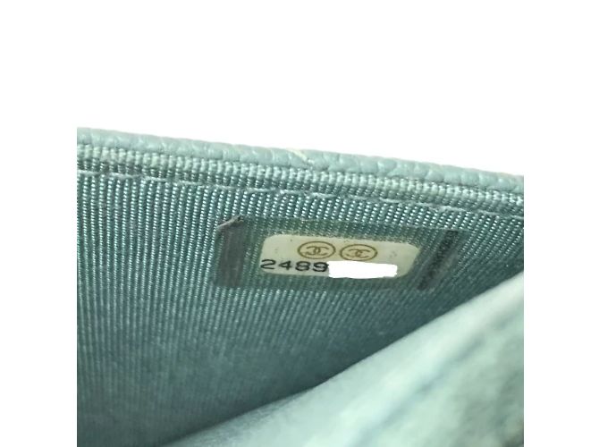 Borsa a spalla in pelle blu Chanel - vista 15
