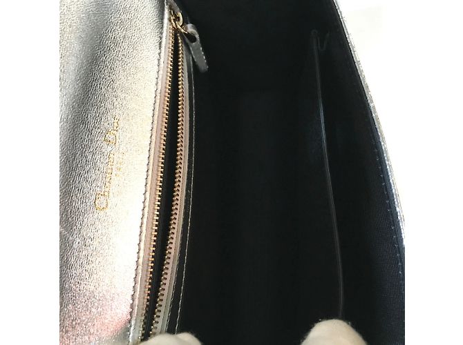 Borsa a spalla in pelle argento Christian Dior - vista 12