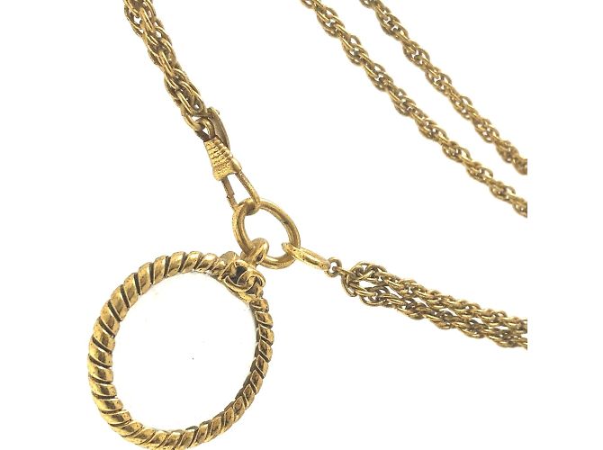 Collana in catena dorata vintage Chanel D'oro - vista 3