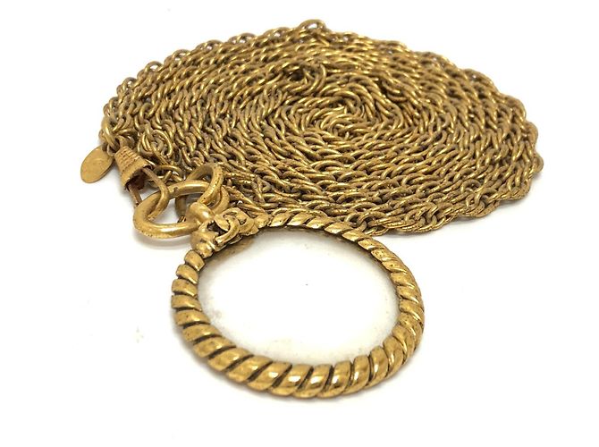Collana in catena dorata vintage Chanel D'oro - vista 6
