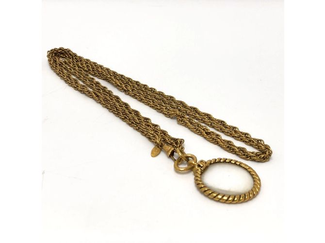 Collana in catena dorata vintage Chanel D'oro - vista 7